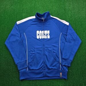 Indianapolis Colts Track Jacket Mens Large Blue Full Zip NFL Team Apparel